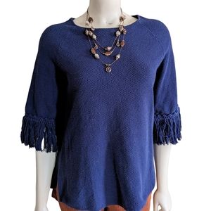 J. McLaughlin Navy Pique Sweater Size XS